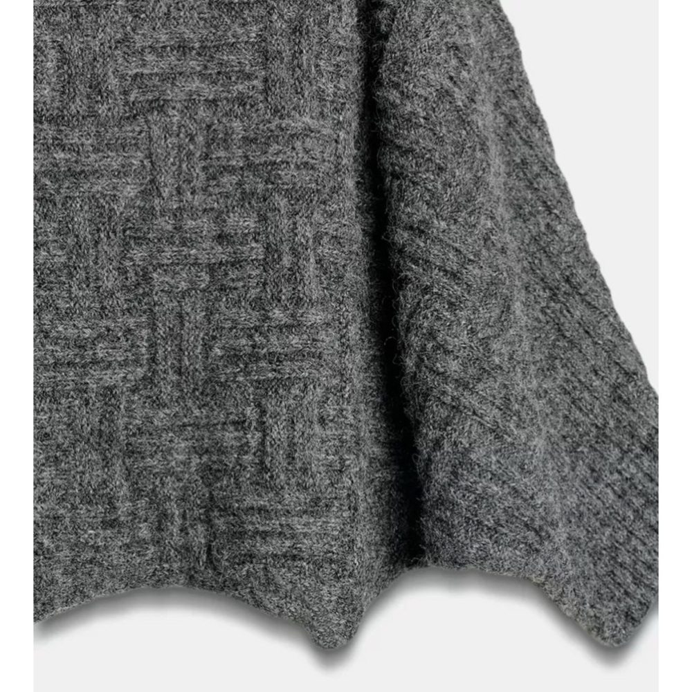Zara asymmetric textured grey sweater - Picture 2 of 5